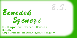 benedek szenczi business card